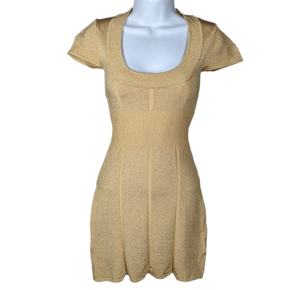 Elegant Gold Women's Dress - Picture 1 of 9